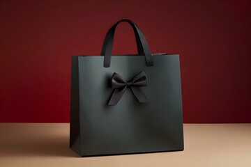 Elegant Black Paper Bag Mockup