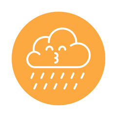 Cloud Smiley Vector Circle Outline icon. Eps file 10