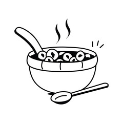 Take a look at this handy icon of cereal bowl in modern style