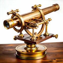 Vintage Optical Instrument Render Isolated on Transparent Background