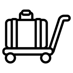 Luggage cart Line Icon