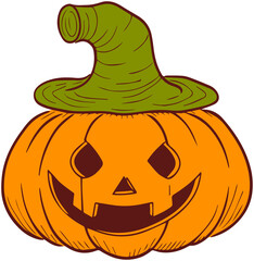 Halloween pumpkin magic hat
