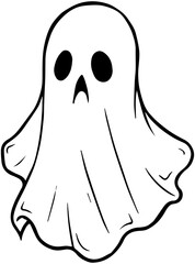 Halloween Ghost sketch icon


