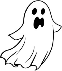 Halloween Ghost sketch icon
