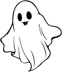 Halloween Ghost sketch icon

