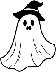 Halloween Ghost sketch icon

