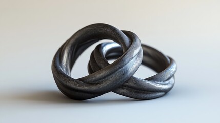 Fototapeta premium Intertwined metal rings symbolizing connection.