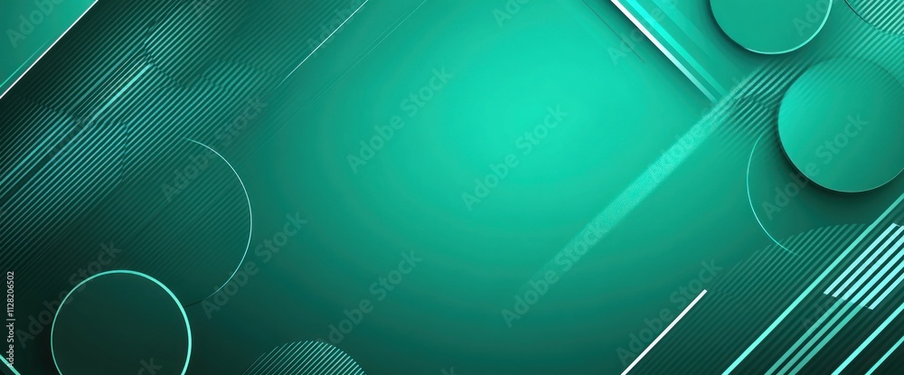 Aufkleber Abstract teal background with geometric shapes and lines for design or digital use.