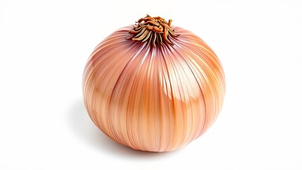 Peeled Onion on White Background - High-Quality Food Photography