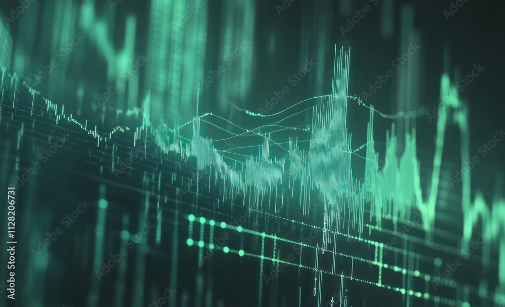 Aufkleber Abstract digital representation of data trends and analytics.