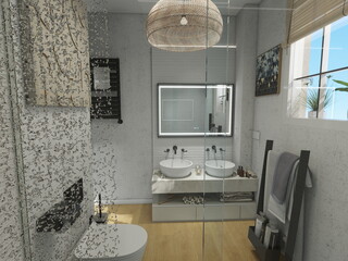 baño de casa moderna de estilo mediterráneo