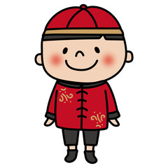 チャイナ服を着た子供（男の子）