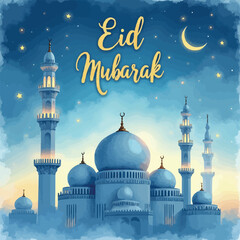 Eid mubarak islamic greetings background