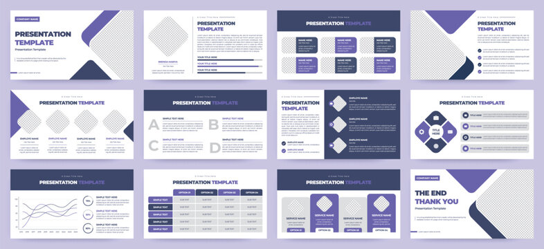 Modern presentation slide templates. Infographic elements template set for web, print, annual report brochure, business flyer leaflet marketing and advertising template. Vector Illustration.