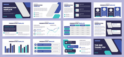 Modern presentation slide templates. Infographic elements template set for web, print, annual report brochure, business flyer leaflet marketing and advertising template. Vector Illustration.
