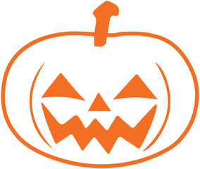 Halloween Pumpkin Line Art
