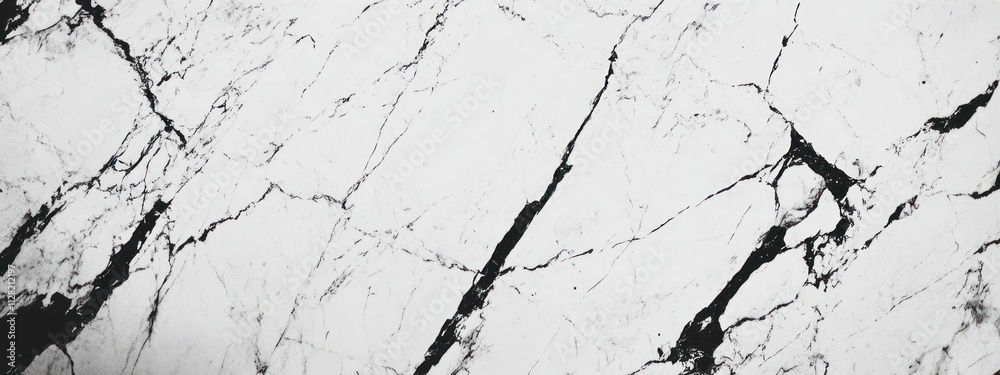 Aufkleber A close-up view of a marble surface showcasing its intricate white and black veining patterns.