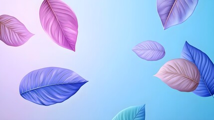 pastel tropical leaves background - pastel colors