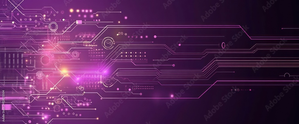 Aufkleber Abstract digital circuit design with vibrant colors representing technology and innovation.