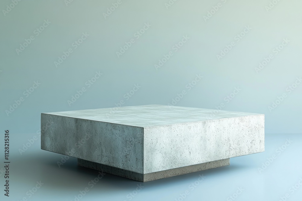 Leinwandbilder A minimalist concrete table with a smooth surface and subtle shadows.
