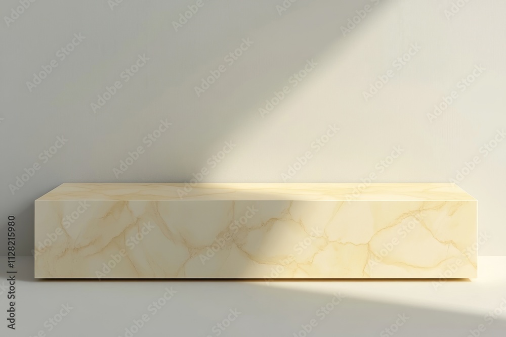 Poster A minimalist marble bench with soft lighting, showcasing elegant design and simplicity.