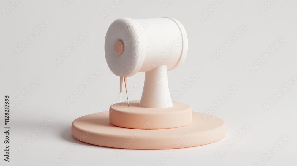 Poster a minimalist design of a gavel on a circular base, symbolizing authority or judgment.