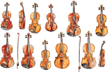 violin watercolor clipart