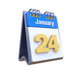 3D Calendar January Date 24