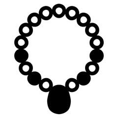 Pearl bead necklace Solid Icon