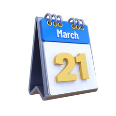 3D Calendar March Date 21