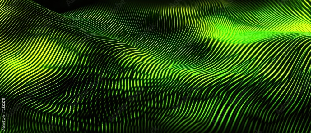 Aufkleber Abstract green and black wave patterns create a dynamic, flowing visual effect.