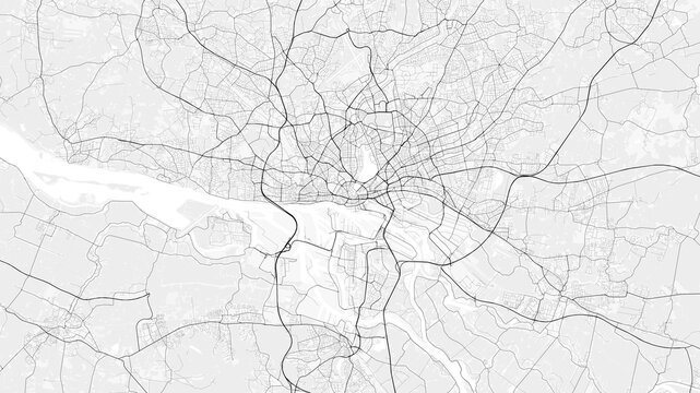 Map of Hamburg, Germany. Perfect for posters, printing, wallpaper, and home decor. Maps with monochrome and black and white styles, suitable for those who want to customize