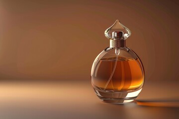 luxury men`s perfume in bottle against brown background
