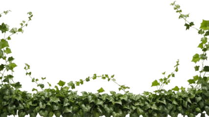 Tropical Green Leaves Frame Isolated on White Background