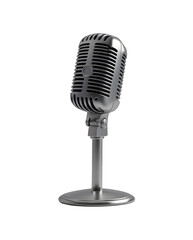 Microphone on Stand Isolated on White Background