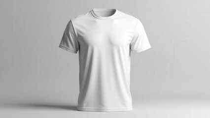 Sleek 3D T-Shirt mockup with short sleeves, offering a blank canvas, realistic fabric folds, and soft lighting for a professional finish