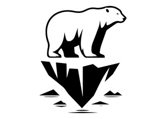 Polar Bear Silhouette Vector Illustration
