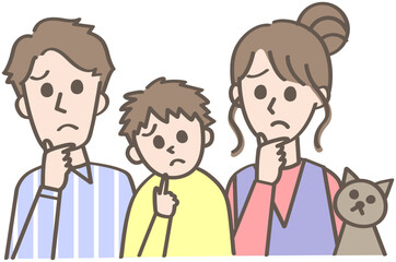 困り顔の家族