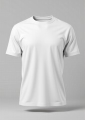 Realistic 3D T-Shirt mockup with short sleeves showcasing subtle folds, blank fabric, and stitching details in a polished and clean design