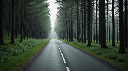 Fototapeta premium a road in the woods