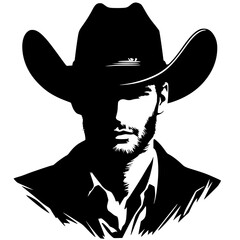 Silhouette de portrait de cow-boy