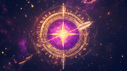 Obraz premium celestial mandala design representing Sagittarius with vibrant colors
