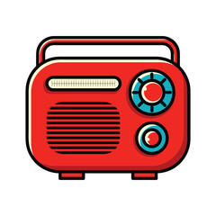 Simple cartoon radio vector illustration