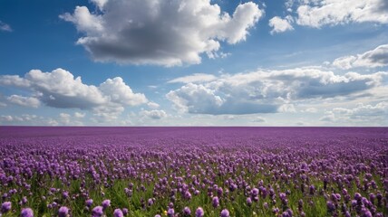 Fototapeta premium a field of purple flowers
