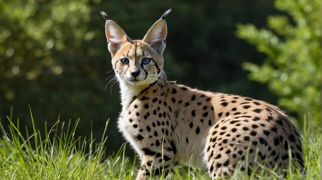 a cat standing in the grass - Powered by Adobe