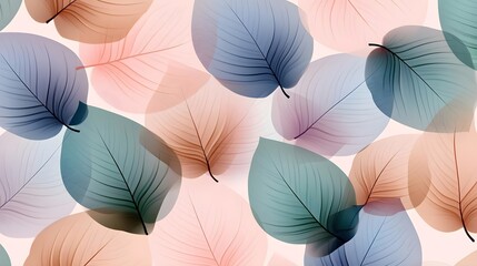Naklejka premium pastel leaf overlay, abstract nature background - pastel colors