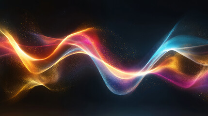 Obraz premium dynamic flow of glowing liquid like waves in vibrant colors