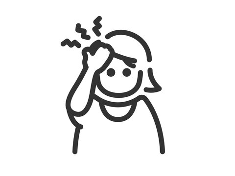 headache woman black outline clip art preview