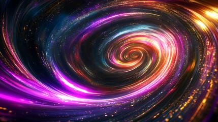 Obraz premium vibrant swirl of glowing particles creates mesmerizing cosmic effect