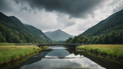 Fototapeta premium a river in the mountains
